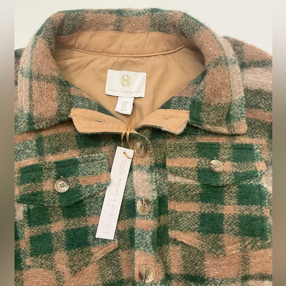 NWT House of Harlow 1960 Cropped Plaid Jacket Size M - Picture 2 of 11